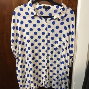 Polka dot button down